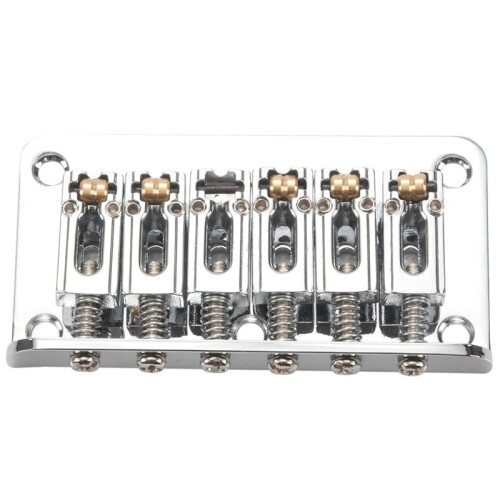 2X Hardtail Guitar Bridge Body Through für 6 String Electric Parts Silber 2