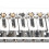 2X Hardtail Guitar Bridge Body Through for 6 String Electric Parts Silver 8