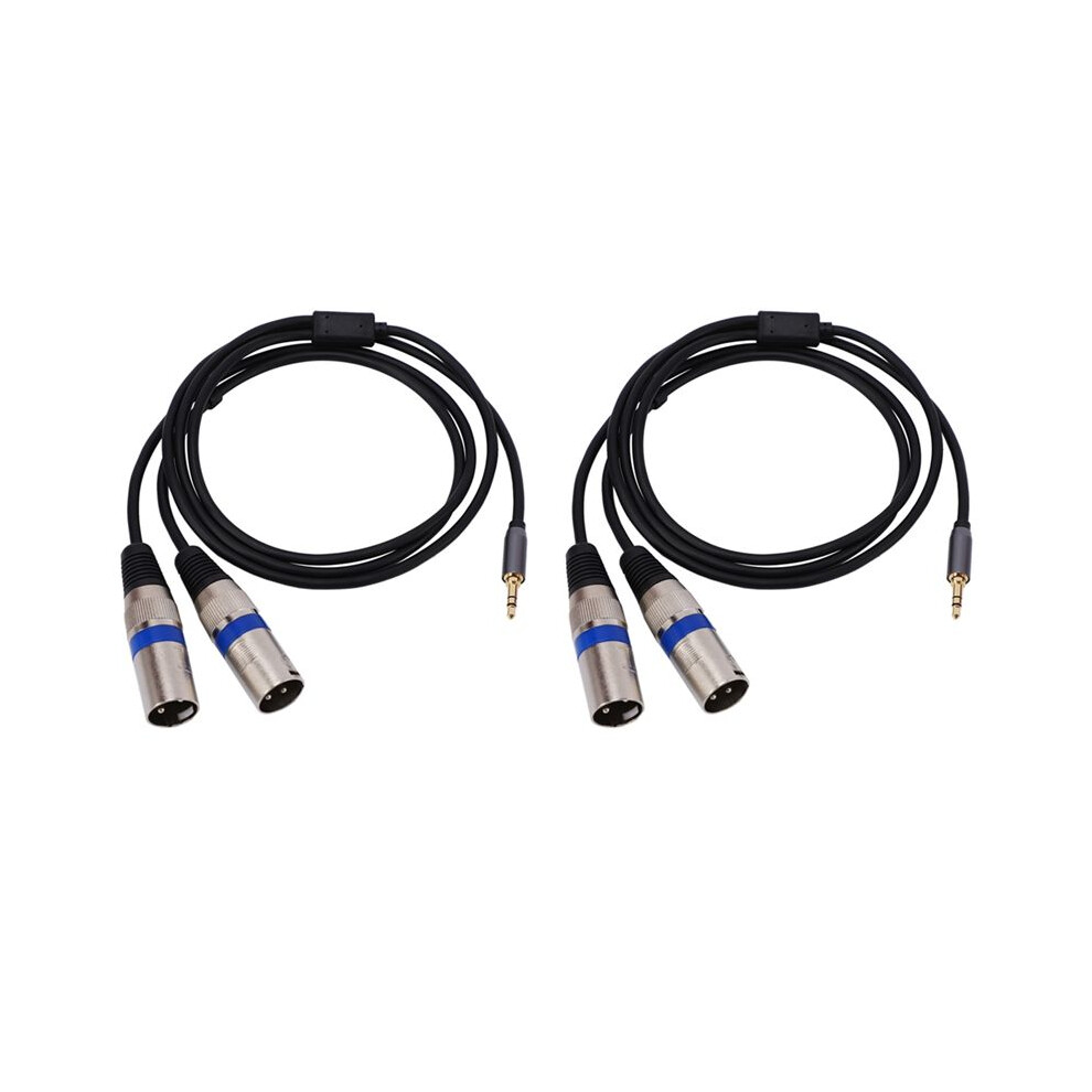 2X Multi-Function Audio Cable 3.5/6.35Mm Male Jack To Double Xlr Male Jack Cable Xlr Extension Cable 6.35/3.5Mm 4711640929014