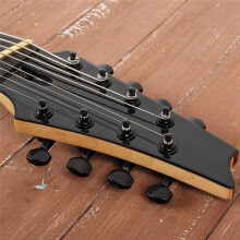 12 Pieces Guitar String Tuning Pegs Keys 6 Left 6 Right Guitar Machine Heads Knobs with Strap Button Locks Picks (Black)