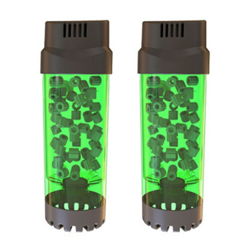 2X Aquarium Fish Tank Fluidized Moving Bed Filter Bubble Bio Media Filter with Air Stone and Sponge Filter LH-300