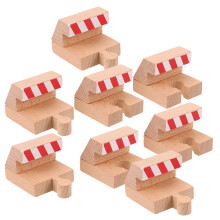 4Ensembles Embouts De Piste En Bois Beige Pour Trains Jouets Créatifs