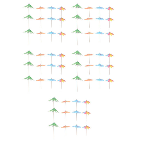 600Pièces Parasols Décoratifs En Bois Papier Multi Usage Été 2