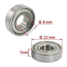 50 Stücke 608 ZZ Kugel Lager, 608Zz Metall Doppel Geschirmt Miniatur Rillen Skateboard Kugel Lager (8mm x 22mm x 7mm)