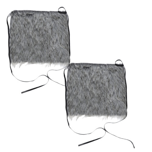 2Pièces Chauffe-Jambes Cosplay Viking Armures Fluffy Polyester