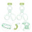 2Pièces Baguettes Insertion Lentilles Invisibles Portable Vert Clair 9