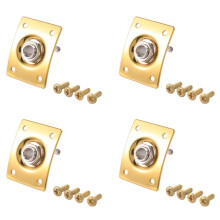 4X Square Style Jack Plate Guitar Bass Jack 1/4 Output Input Jack Socket for Electric Guitar Parts & Accessories Gold