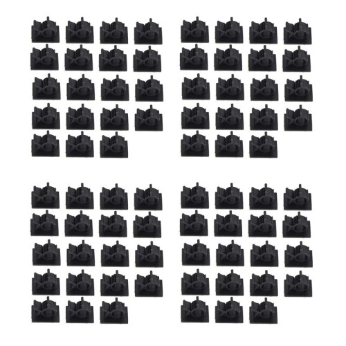 80Pcs Black Adjustable Plastic Cable Clamps Self Adhesive Car Cable Clips Wire Organizer