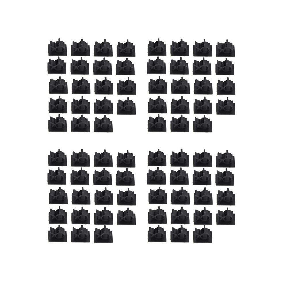 80Pcs Adjustable Plastic Cable Clamps Self Adhesive Car Cable Clips Wire Organizer Black 4712234408458