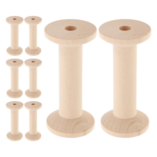 24Pièces Support En Bois Beige Pour Fil À Broder 1