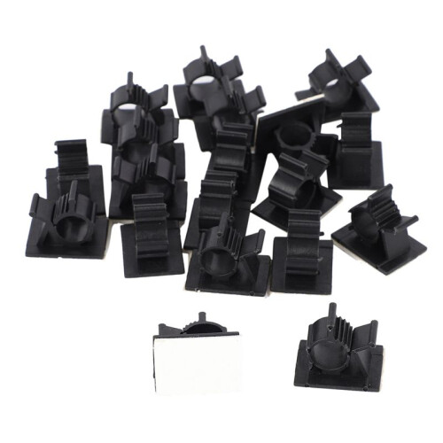 80Pcs Black Adjustable Plastic Cable Clamps Self Adhesive Car Cable Clips Wire Organizer 2