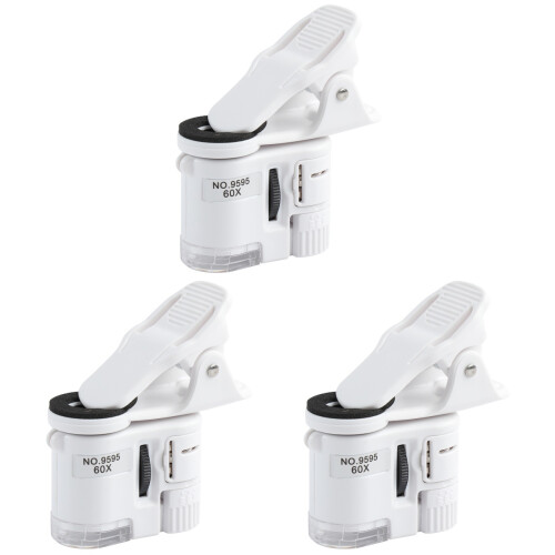 3Pièces Loupe Microscope Téléphone Mobile Clip-on Résistant 60X 1