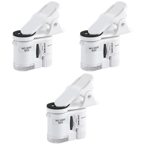 3Pièces Loupe Microscope Téléphone Mobile Clip-on Résistant 60X 2