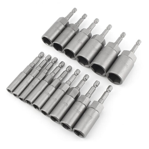 5.5Mm-19Mm Hex Socket Sleeve Nozzles Nut Driver Set Power Screwdriver Handle Tools Power Drills Impact Drivers 1