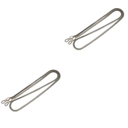 2Pcs Silver Metal Shoulder Bag Chain Versatile Cross Body Strap 2