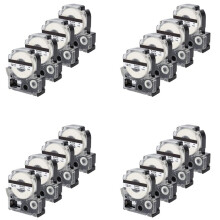 16 Pack Compatible Label Tape Replacement for LK-4WBN (SS12KW) Label Tape Cartridges Black White Tape