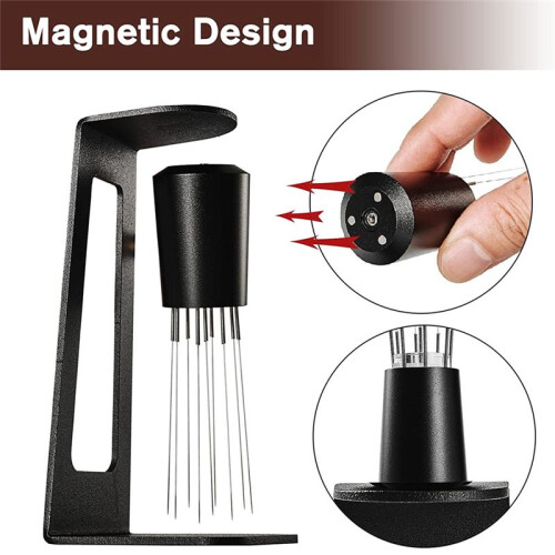 WDT Tool Espresso Magnetic Coffee Stirrer Distribution Tool per Espresso Stirrer Coffee Stirring Tool con Supporto 2