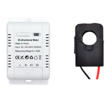 Tuya  Bi Directional WiFi  Meter 150A Clamp Current Sensor Transformer Solar PV Two Way Power Monitor