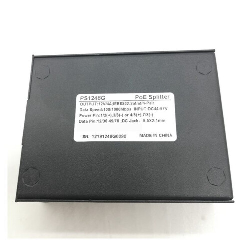 2X PS1248G 12V 4A 48W Gigabit PoE Splitter with High Quality 2