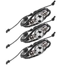 2 Count Sports Wristbands Football Charm Bracelet Soccer Team Gift
