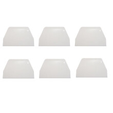 6pcs 19 cm x 12.5cm Flat White Plastic Cake Decorator Dough Pastry Scraper Tool
