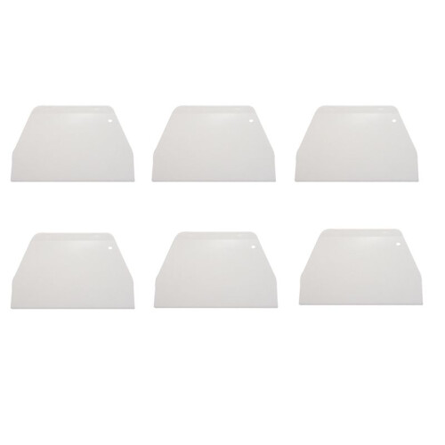 6pcs 19 cm x 12.5cm Flat White Plastic Cake Decorator Dough Pastry Scraper Tool