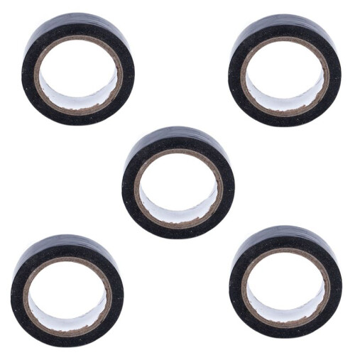 5pcs 19mm x 10M Duct Waterproof Tape, Black