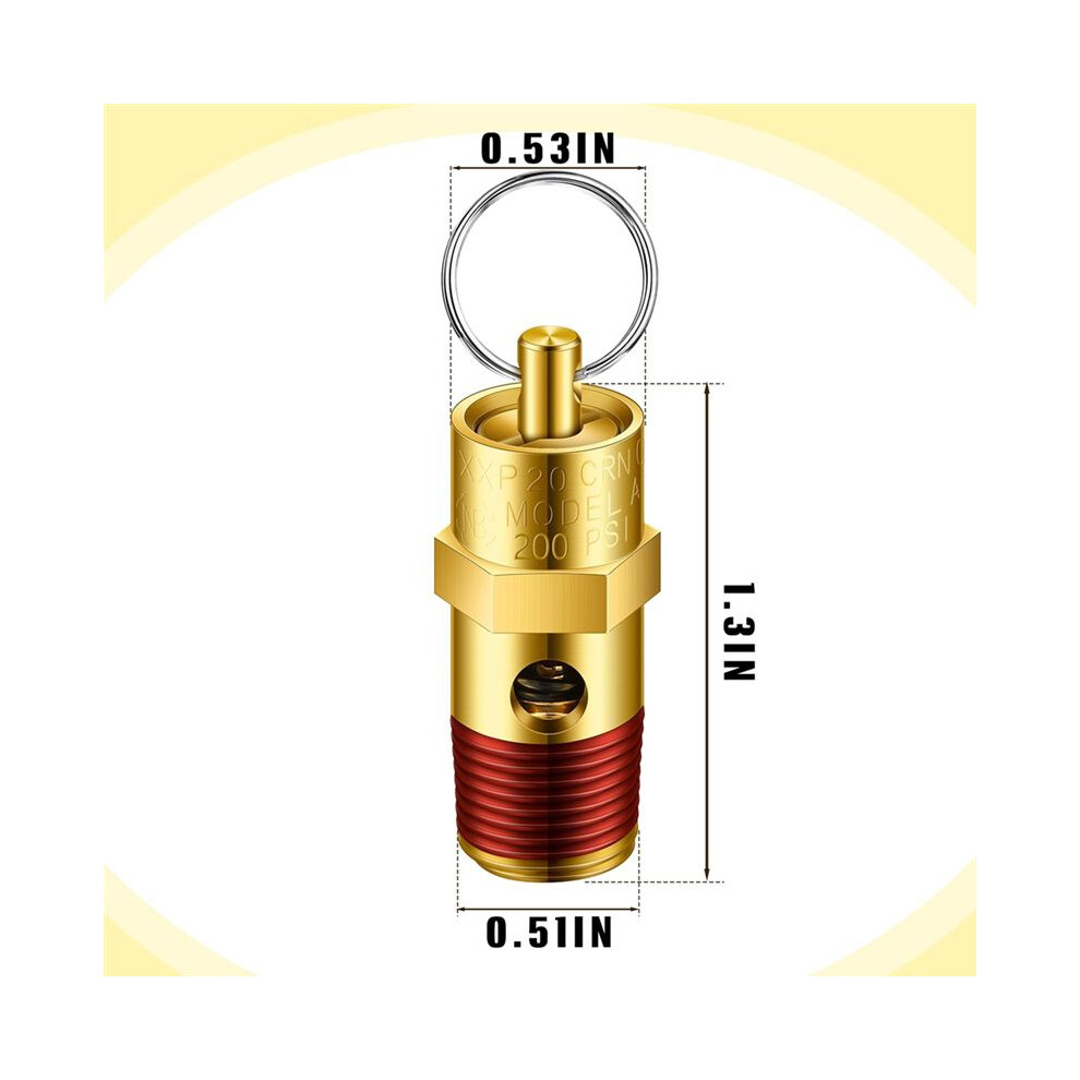 4Pcs Air Compressor Relief Pressure Safety Valve And Air Gauge Set,1/4In Npt Air Tank Valve 0-200 Psi Air Pressure Gauge 4713946036250