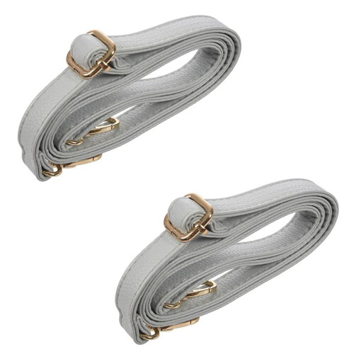 2X DIY Replacement Leather Bag Shoulder Strap Handle  Body Adjustable 140 x 2cm, Gray