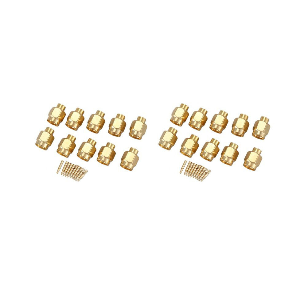 20X Sma Male Plug Solder Rf Coax Connector For Semi-Rigid Rg402 0.141 Inch Cable Gold 4712283553543