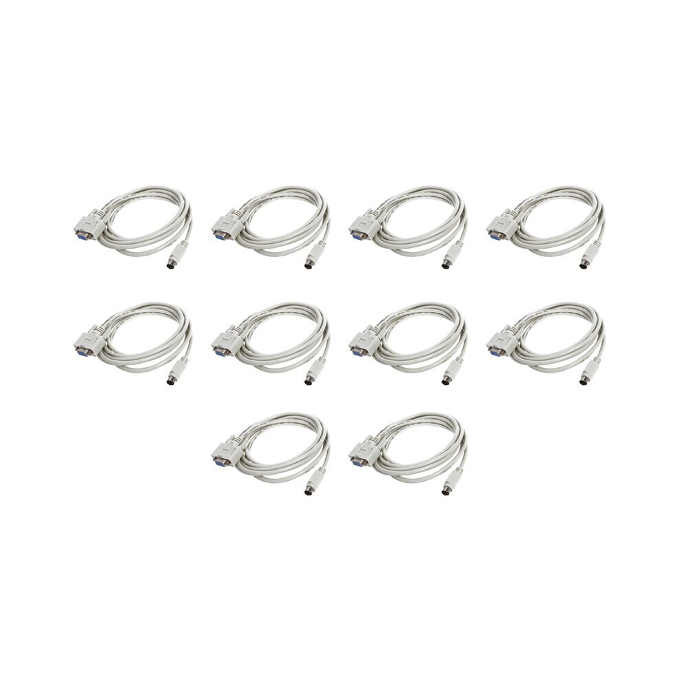 10X Db9p To 8P Din Rs232 Download Cable 8.2 Ft For Plc Dvp-Eh White 4713298634005