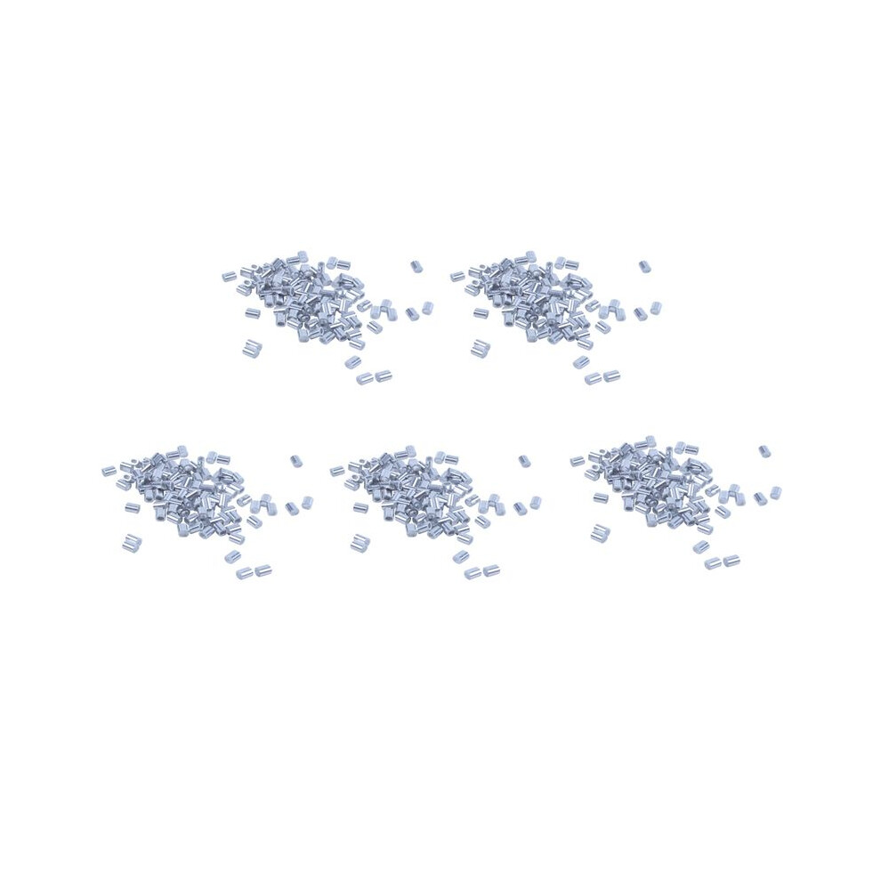 500 Pcs 1Mm Steel Wire Rope Aluminum Ferrules Sleeves Silver Tone 6031272562723