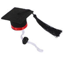 2Pcs Red Lightweight Graduation Caps Pet Costume Hat for Hamster