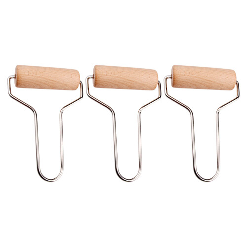 3Pcs Wooden Clay Roller 3.3" Width For Pottery And Crafts