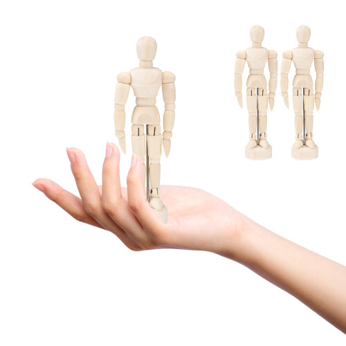 48Pz Figure in Legno Beige Per Schizzi Con Stabile