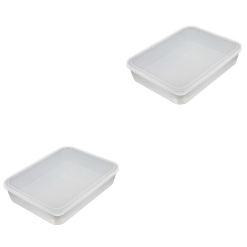 2Sets Backbleche Mit Deckel, Hitzebeständig Und Stapelbar 2