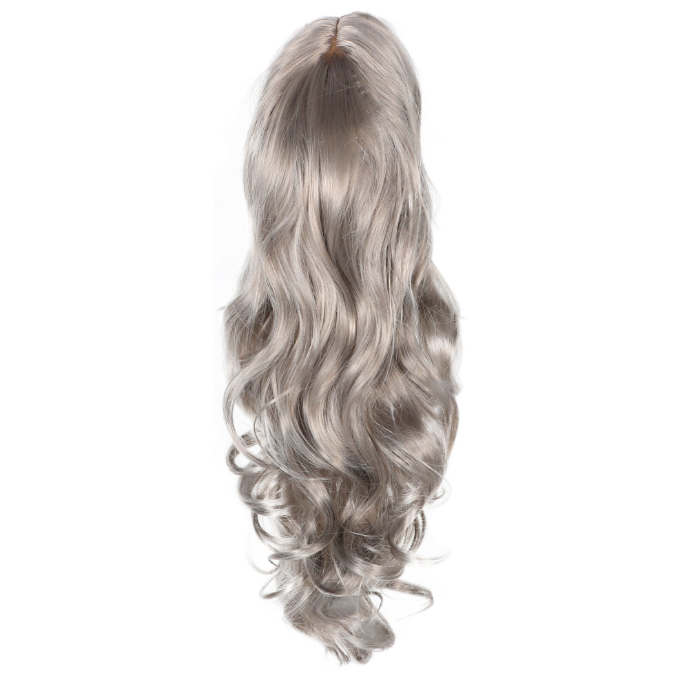 Vaguelly Unisex Grey 2Pcs Long Curly Light Synthetic Wigs For Women Cosplay Events