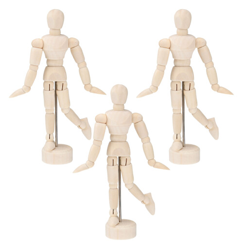 48Pz Figure in Legno Beige Per Schizzi Con Stabile 1