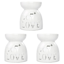 3X Ceramic Diffuser Candle Burner Ceramic Burning Essential Oils Diffusers Aromatic Lamp -Love