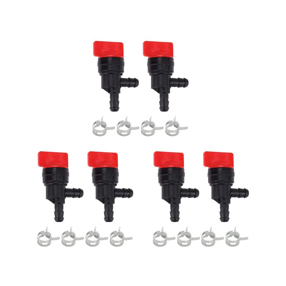 6Pcs 1/4 Inch 90 Degree Fuel Shut Off Valve For Briggs & Stratton 698181 494539 697944 Tecumseh 35857 Black 4713068845266