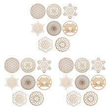 24Pack 14cm Houten Muur Teken Bloem van Leven Vorm Coaster Wood Wall Art DIY Coaster  Maken Geometrie
