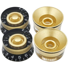 BotõEs de Controle de Velocidade de Tom de Volume de 12 Peças para Peças de Guitarra Elétrica Baixo Estilo LP , Dourado Transparente
