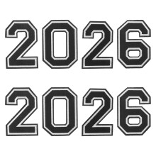 8Pcs Black Iron on Number Patches Full Embroidery for Sports Jerseys