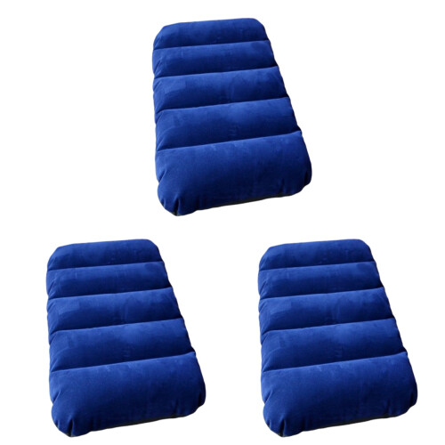3Pz Cuscino Gonfiabile Schienale Velluto Per Viaggi E Relax 1