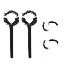 2 Brosses de Nettoyage pour Machine à Café, Poils en Nylon Détachables, Brosse pour Machine à Expresso avec 2 Autres Poils de Nettoyage à 360  A