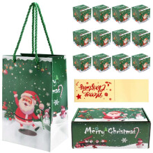 Weihnachts Spardosen Set Geschenkbox Explosion für Geld Weihnachtsspardose für Bargeld Geschenk Ziehen (Grün 12Stk)
