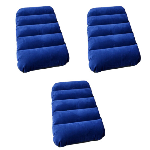 3Pz Cuscino Gonfiabile Schienale Velluto Per Viaggi E Relax 2