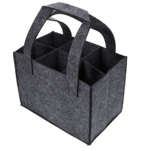 4Pz Felt Tote Bag Porta Vino 6 Bottiglie
