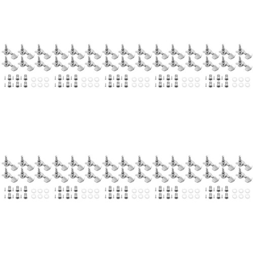 60 Pieces Silver Acoustic Guitar Machine Heads Knobs Guitar String Tuning Peg Tuner(30 for Left + 30 for Right)
