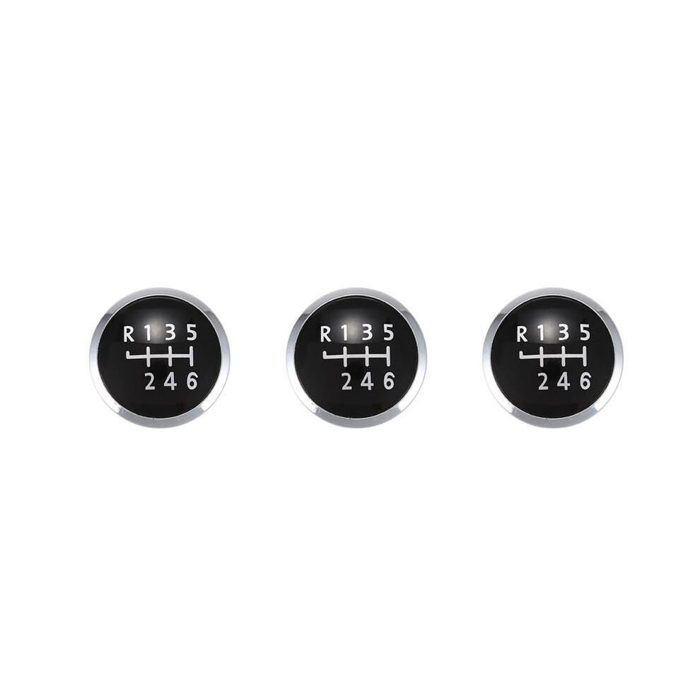 3X 6 Speed Gear Shift Knob Emblem Badge Cover Cap For Transporter T5/T6 Mk5 Mk6 Black/Silver 4712986706048
